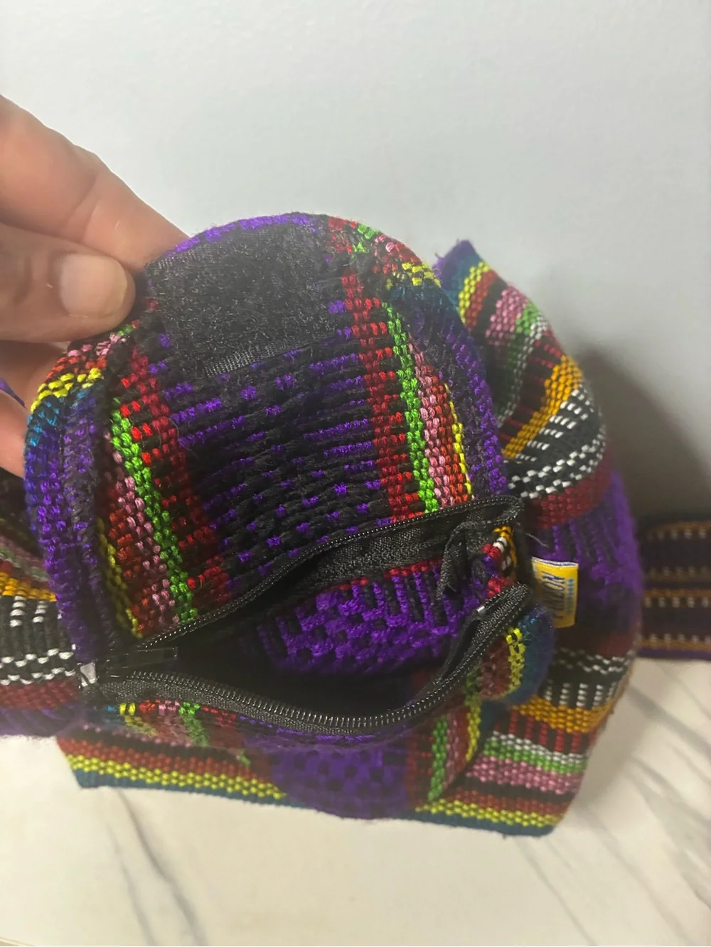 Pinzon Woven Backpack Purple Multicolor Festival Boho Bag